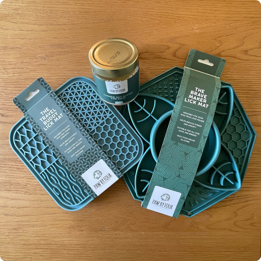 The Brave Beginning | Brave Maker Slow Feeder Lick Mat, Cashew Butter + Travel Buddy Lick Mat