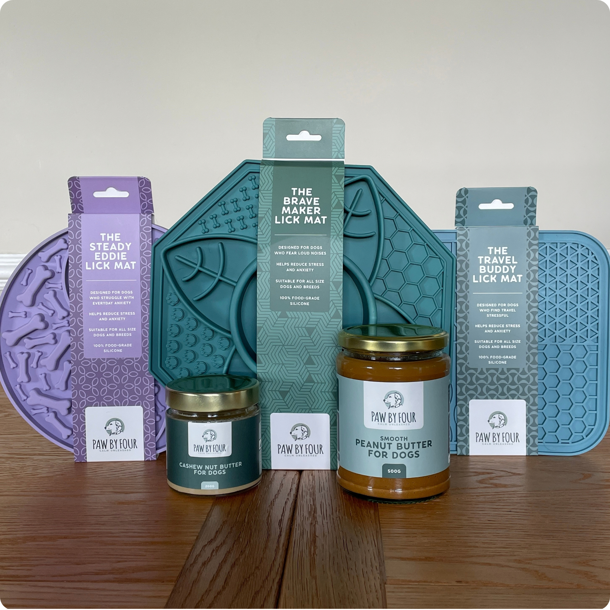 The Calm Unleashed Collection | All 3 Dog Lick Mats, Peanut & Cashew Butters