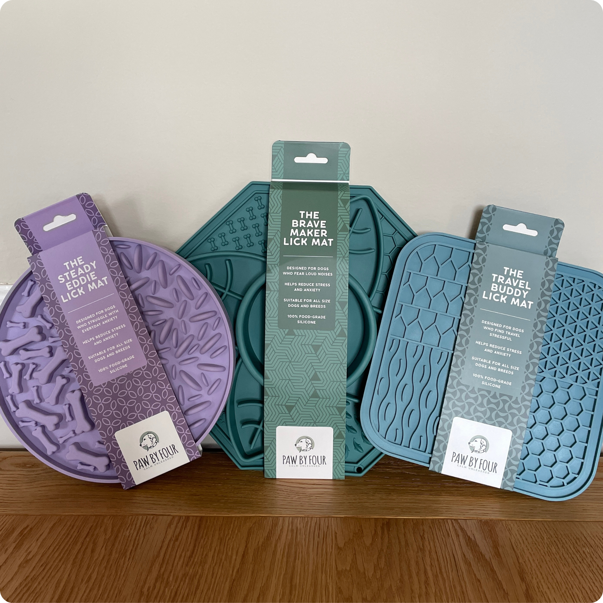 The Three Mat Family | Dog Lick Mat Bundle: Brave Maker, Steady Eddie + Travel Buddy