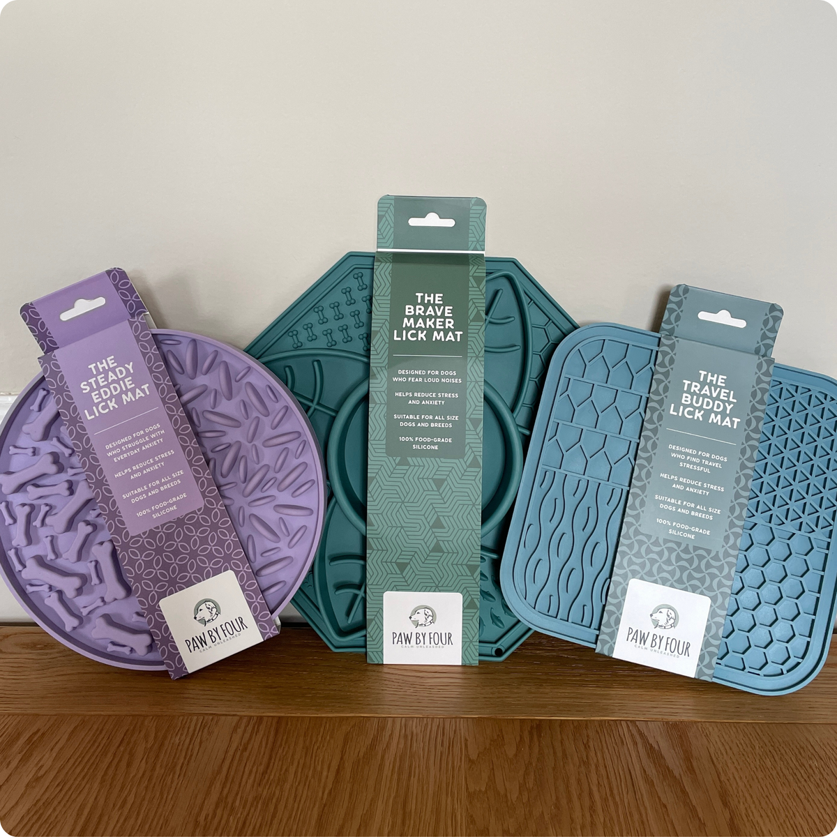 The Three Mat Family | Dog Lick Mat Bundle: Brave Maker, Steady Eddie + Travel Buddy
